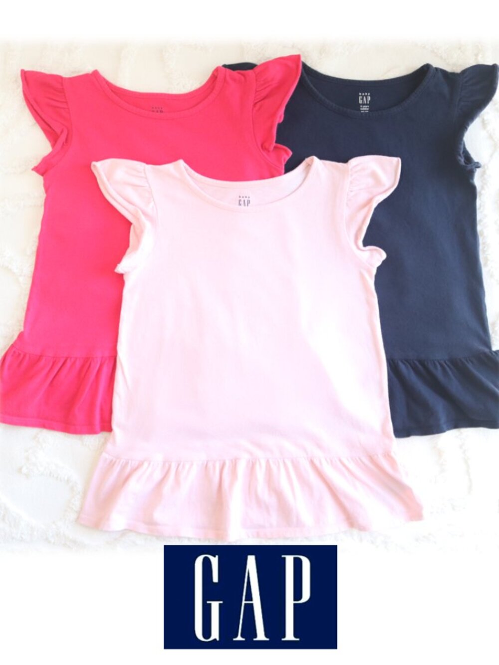 Baby GAP | Peplum Ruffle Flutter Short Sleeve Cotton T-Shirt Blouse Bundle Set